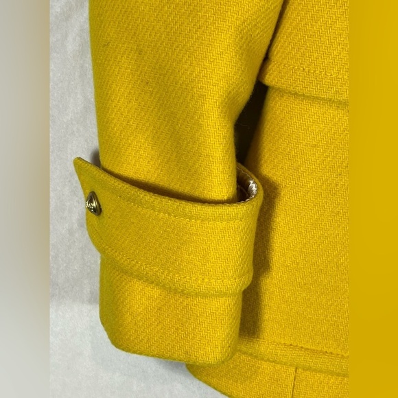 J. Crew Size 4 Stadium Cloth Nello Gori Yellow Majesty Wool Pea Coat Jacket EUC - Picture 6 of 13